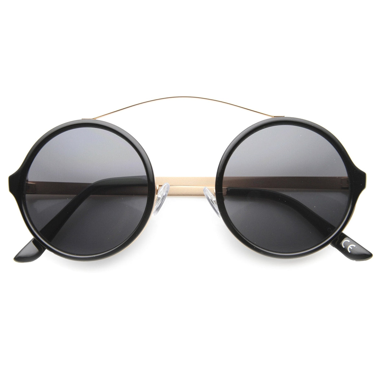 Retro Hipster Round Arched Crossbar Sunglasses 9841