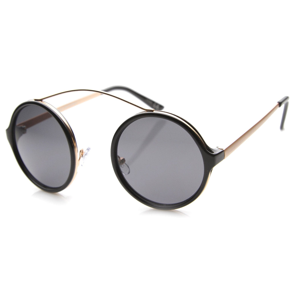 Retro Hipster Round Arched Crossbar Sunglasses 9841