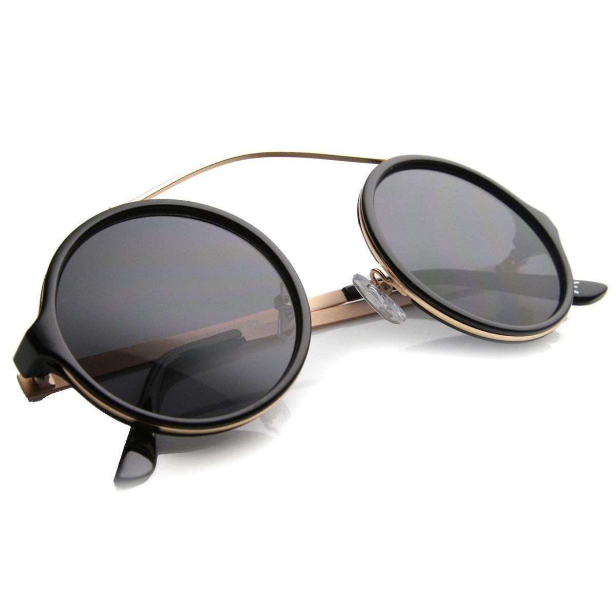 Retro Hipster Round Arched Crossbar Sunglasses 9841