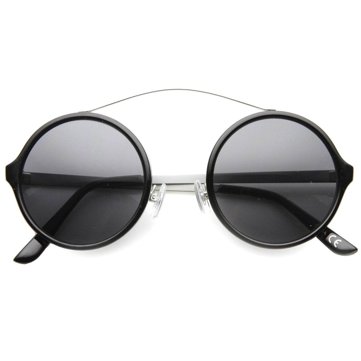 Retro Hipster Round Arched Crossbar Sunglasses 9841
