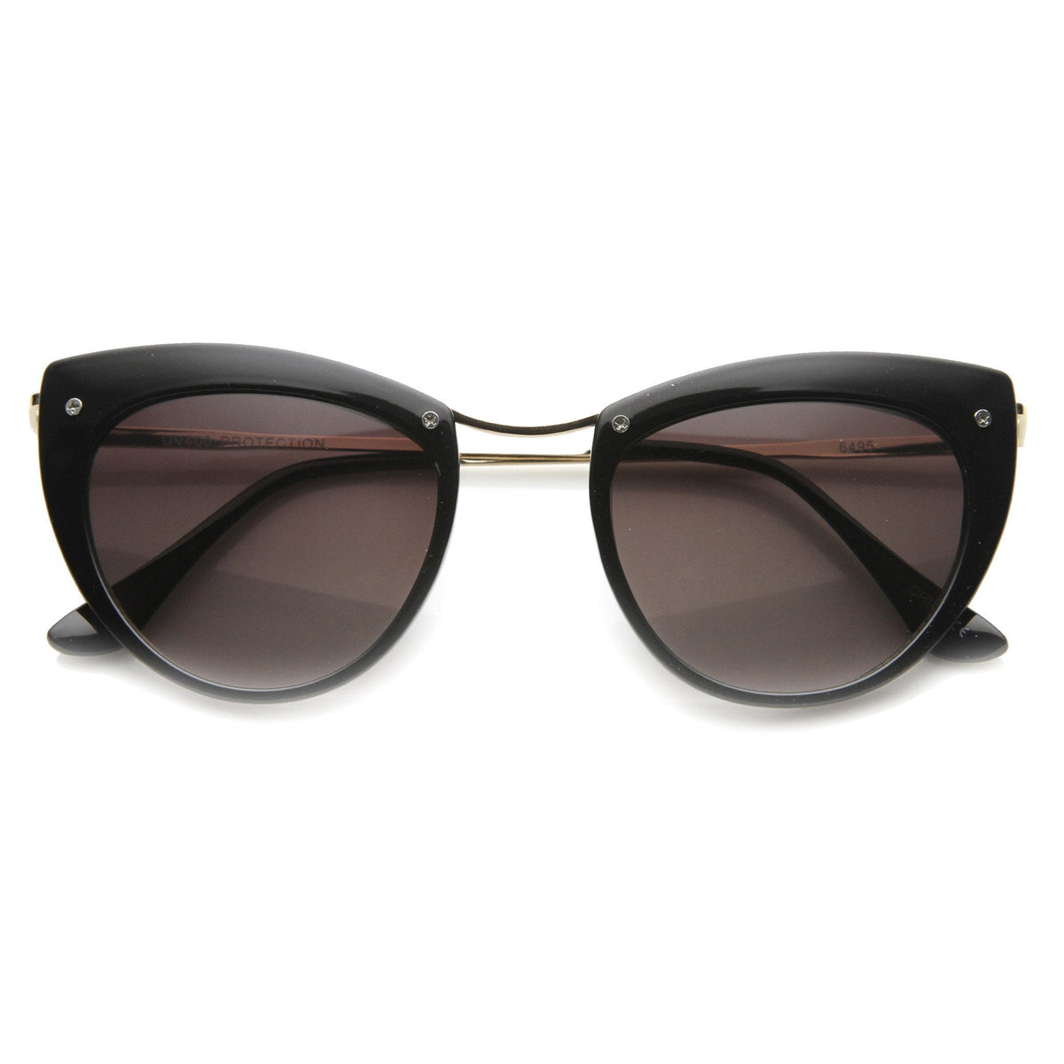 Women's Elegant Cat Eye Sunglasses With Metal Temples 9802