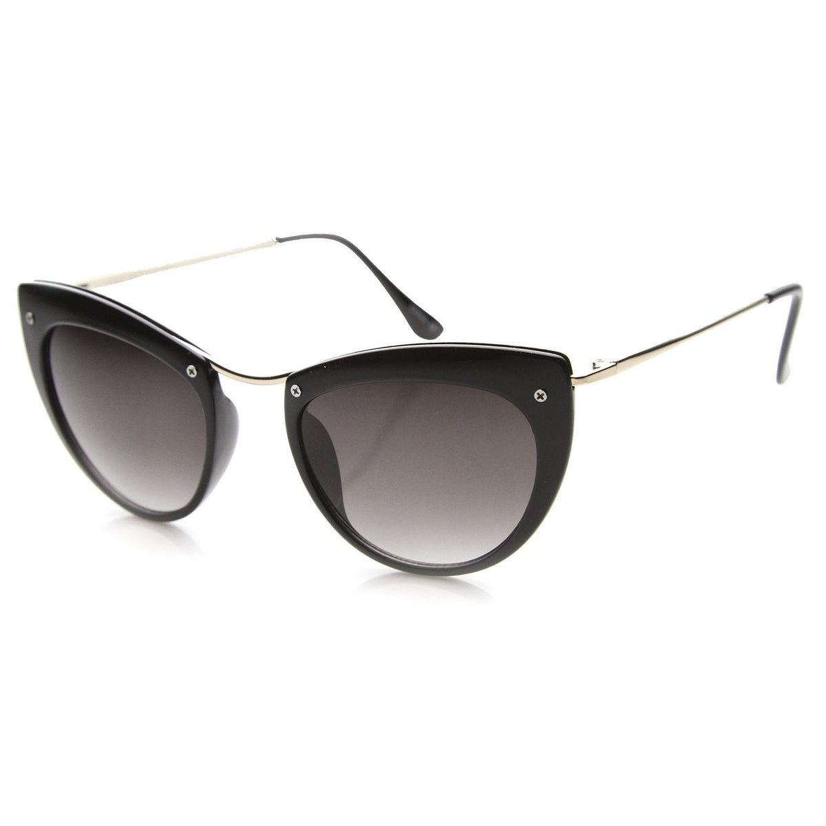 Women's Elegant Cat Eye Sunglasses With Metal Temples 9802