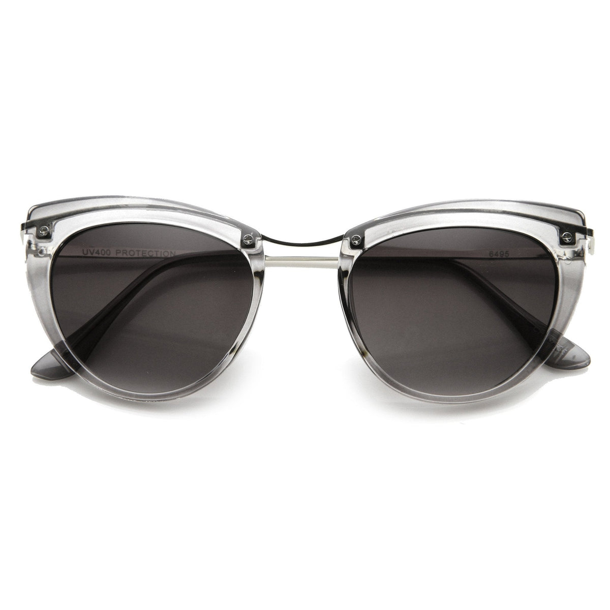 Women's Elegant Cat Eye Sunglasses With Metal Temples 9802
