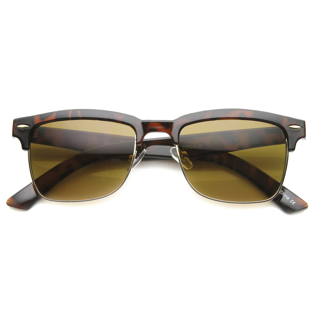 Vintage Hipster Dapper Indie Half Frame Clear Lens Glasses 9810