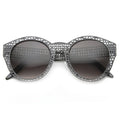 Unique Laser Mesh Cut Round Metal Women's Sunglasses 9816