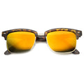 Retro Half Frame Horned Rim Mirror Lens Sunglasses 9811
