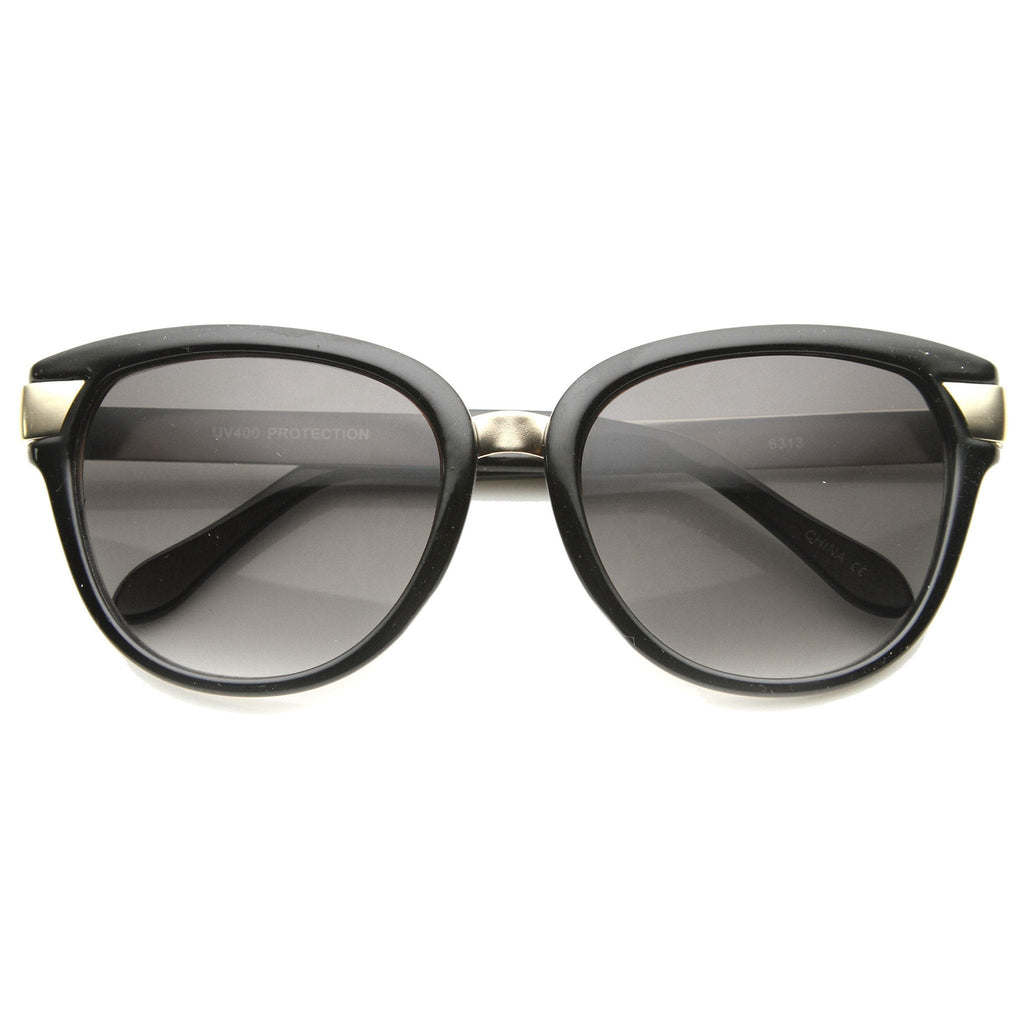 Women's Oversize Cat Eye Sunglasses With Metal Temples 9822