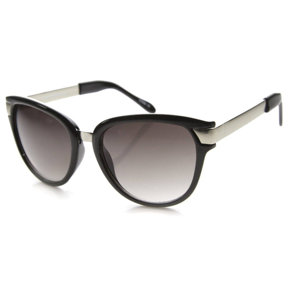 Women's Oversize Cat Eye Sunglasses With Metal Temples 9822