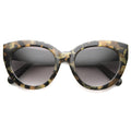 Women's Oversize Block Cut Marble Pattern Cat Eye Sunglasses 9827