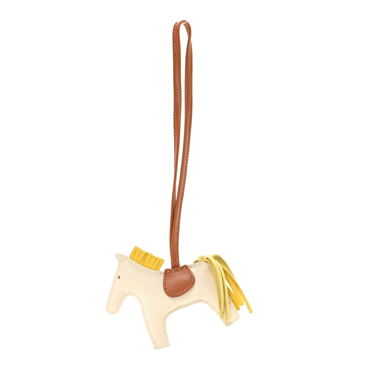 Milo Lambskin Grigri Rodeo Horse Bag Charm PM Craie Gold Jaune De Naples