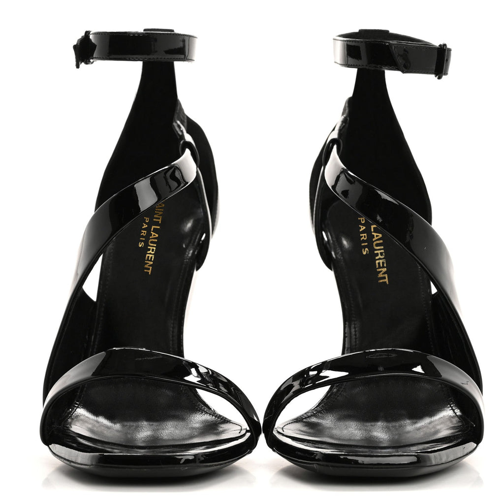 Patent Niki Crossed 105 Sandals 38.5 Black