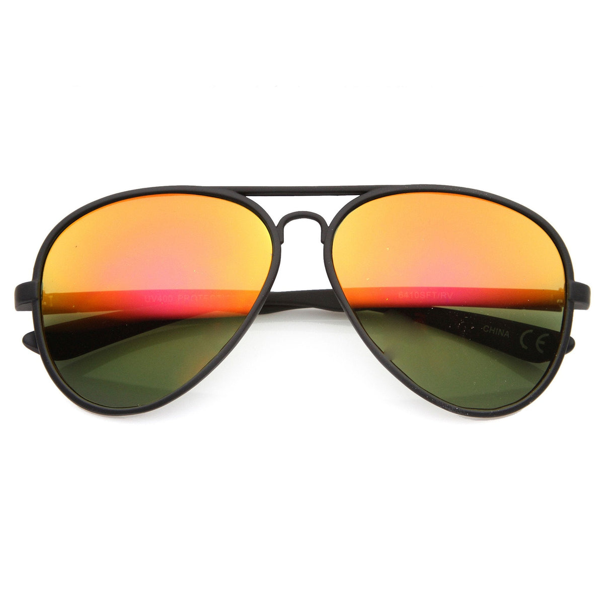 Large Retro Flash Mirror Lens Aviator Sunglasses 9830