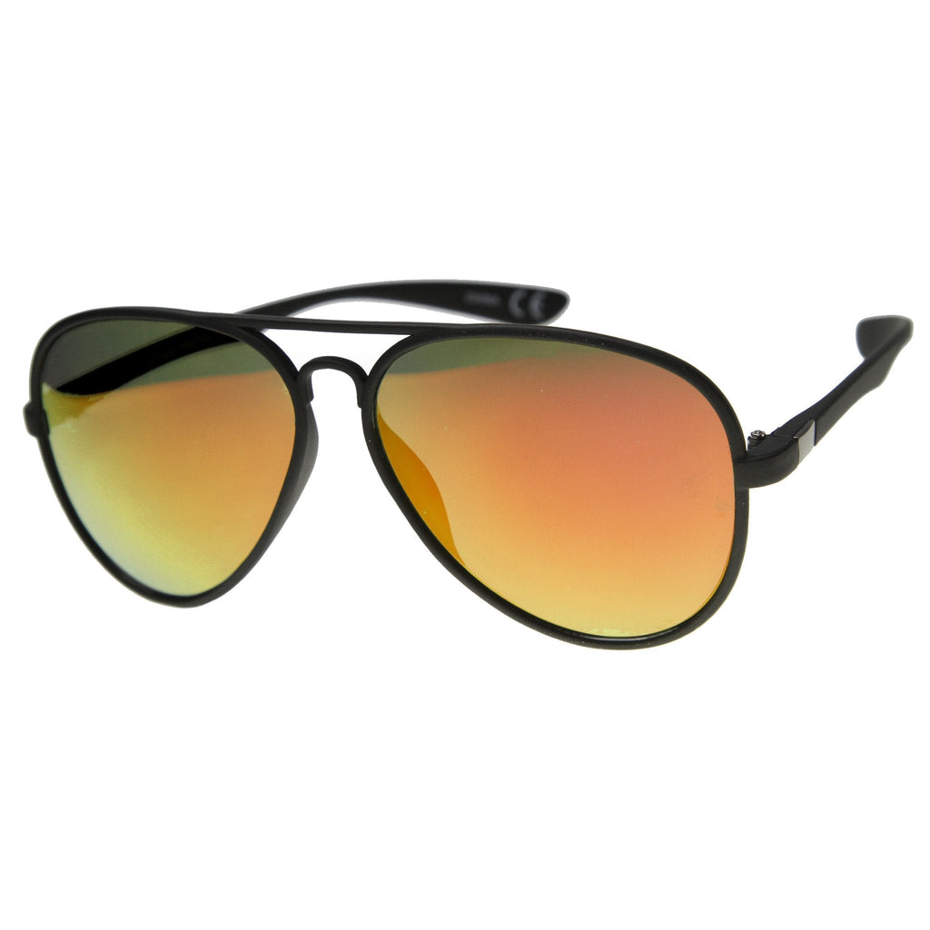 Large Retro Flash Mirror Lens Aviator Sunglasses 9830
