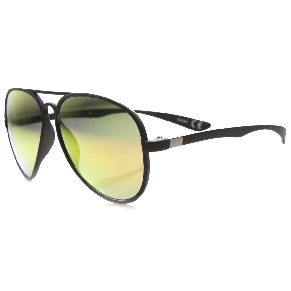 Large Retro Flash Mirror Lens Aviator Sunglasses 9830