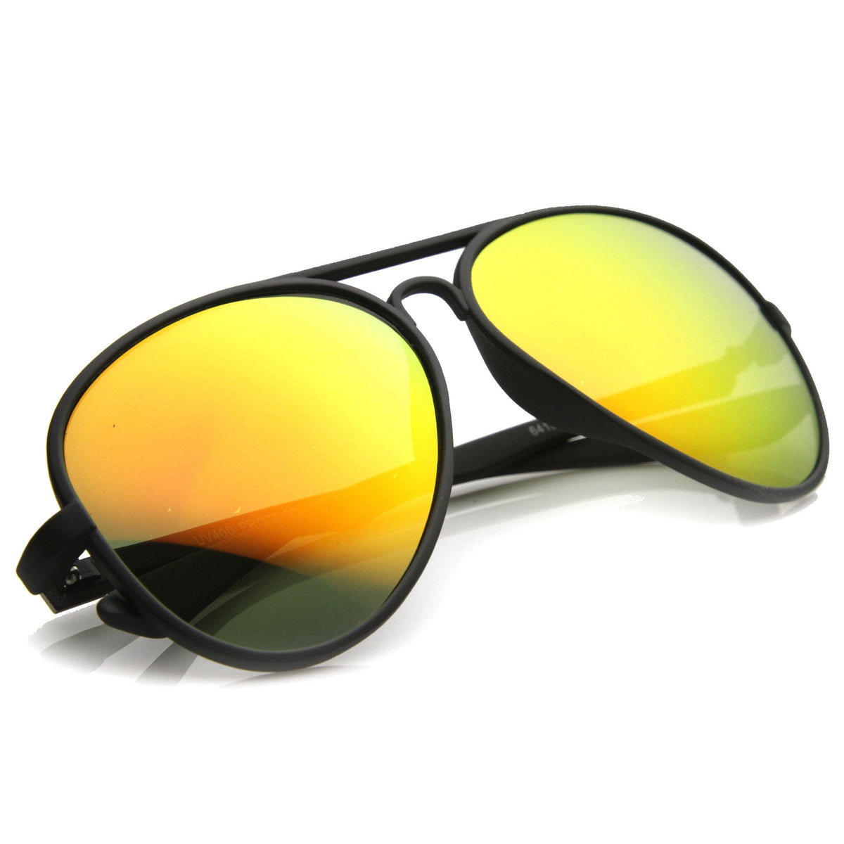Large Retro Flash Mirror Lens Aviator Sunglasses 9830