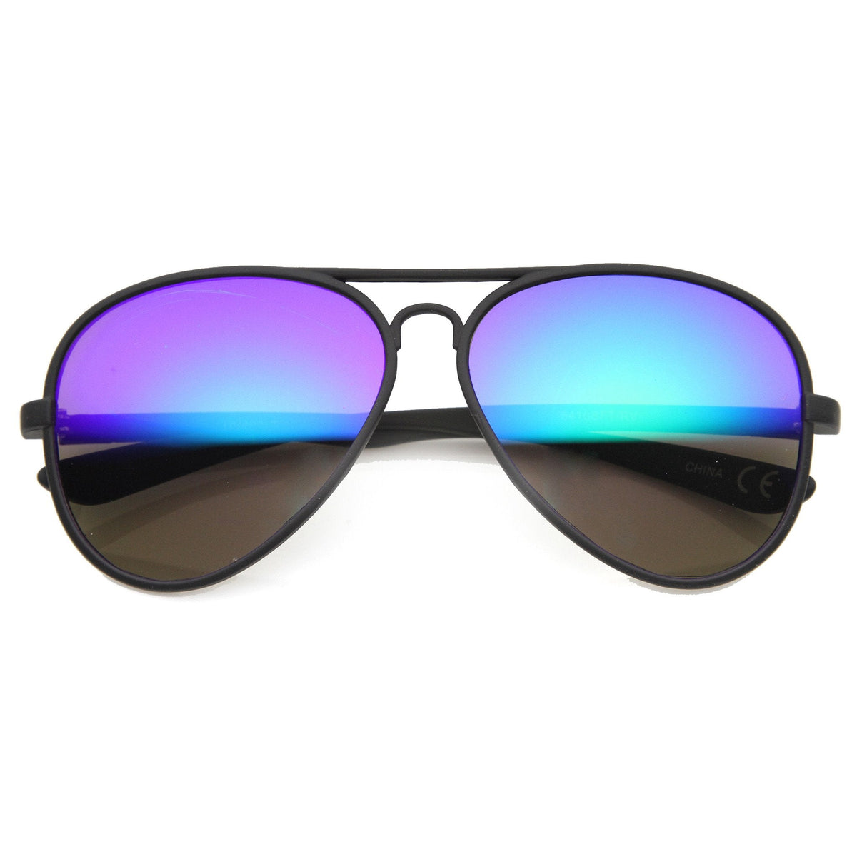 Large Retro Flash Mirror Lens Aviator Sunglasses 9830