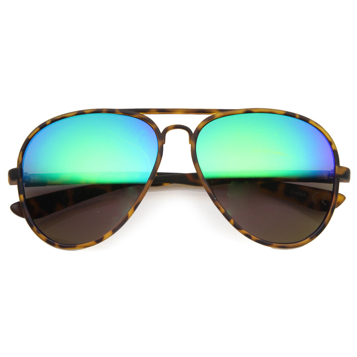 Large Retro Flash Mirror Lens Aviator Sunglasses 9830