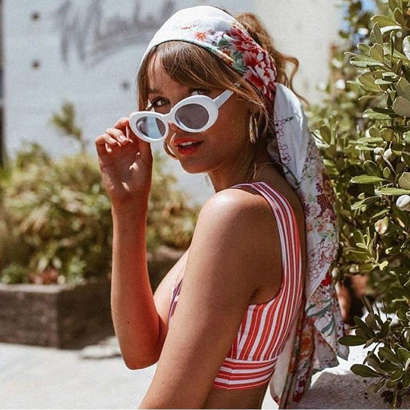 Women's Retro Disco Oval Clout Color Tone Lens Sunglasses 51mm C382