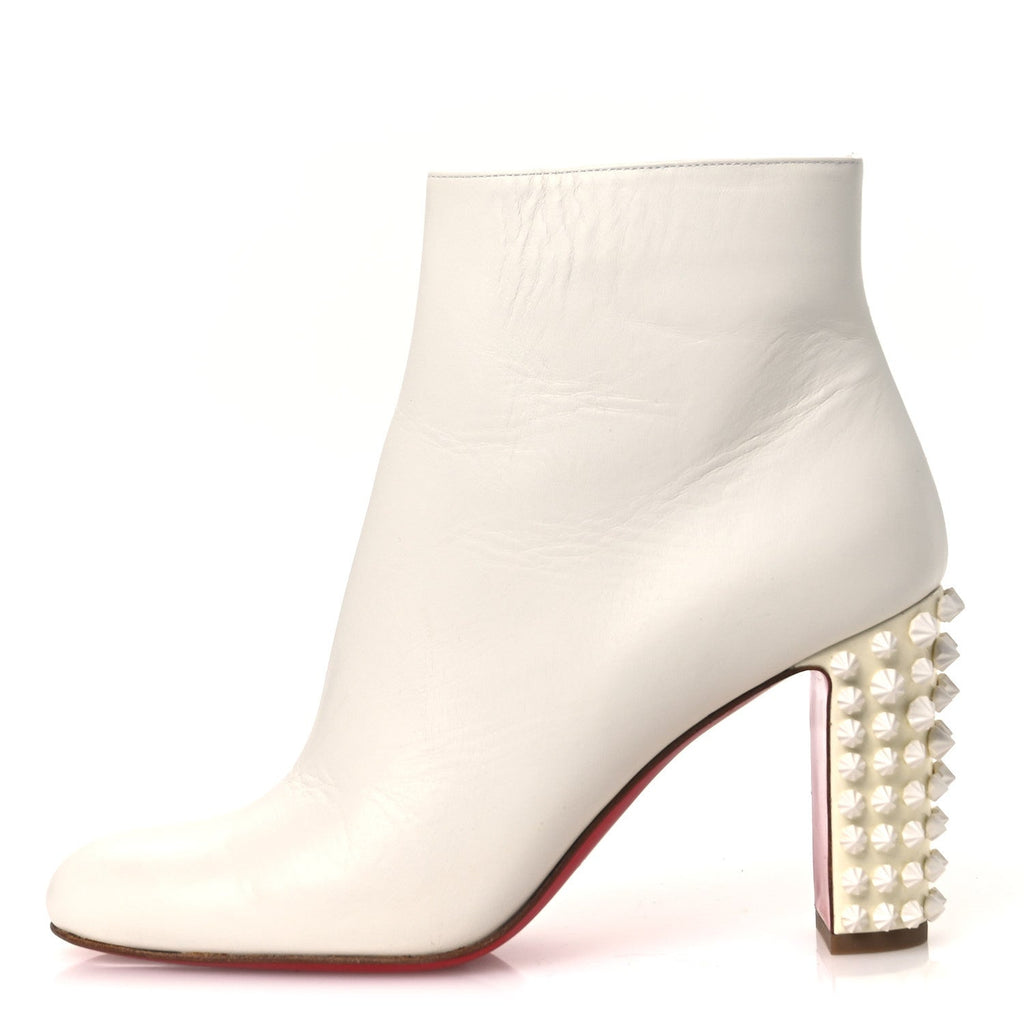 Smooth Calfskin Suzi Folk 85 Ankle Boots 38 White