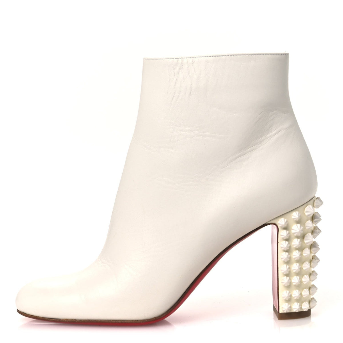 Smooth Calfskin Suzi Folk 85 Ankle Boots 38 White