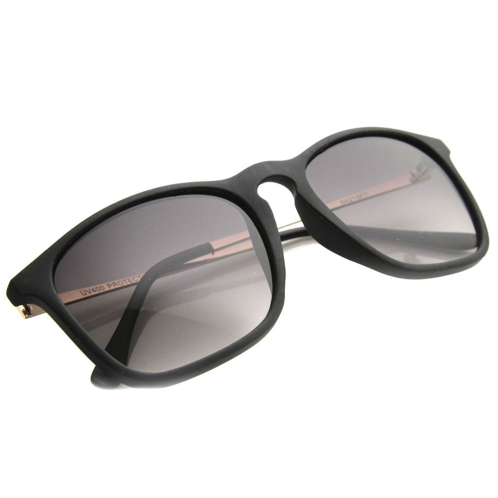 Vintage Inspired Indie Square Metal Temple Sunglasses 9838
