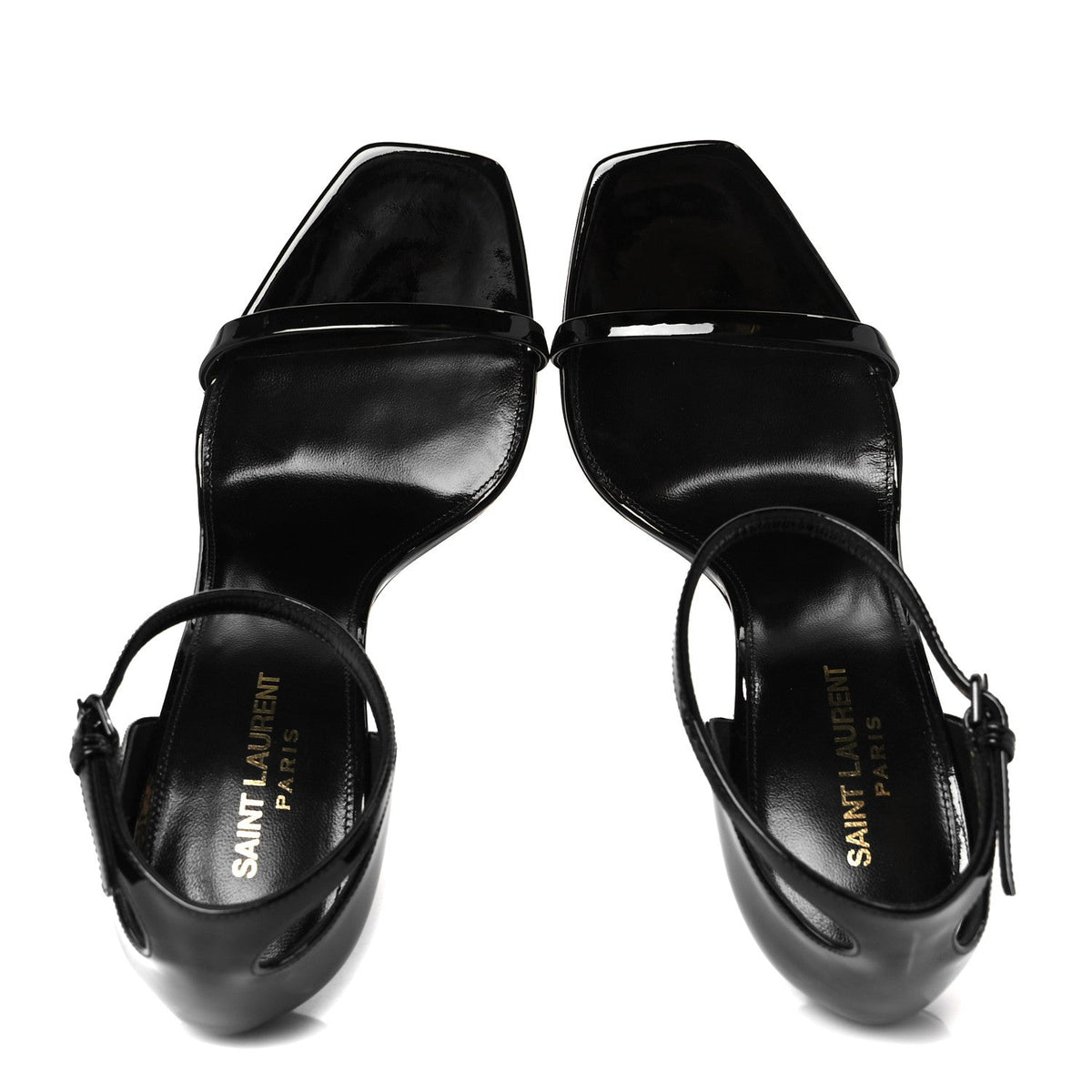 Patent Calfskin Opyum 110 Sandals 40 Black