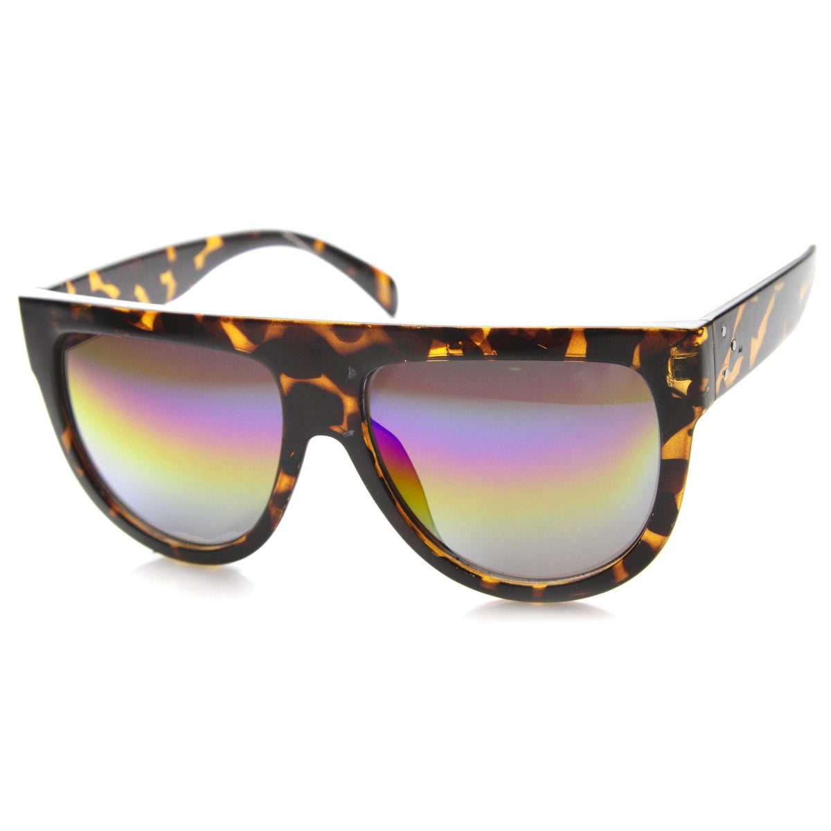 Oversize Flat Top Aviator Flash Mirror Lens Sunglasses 9961
