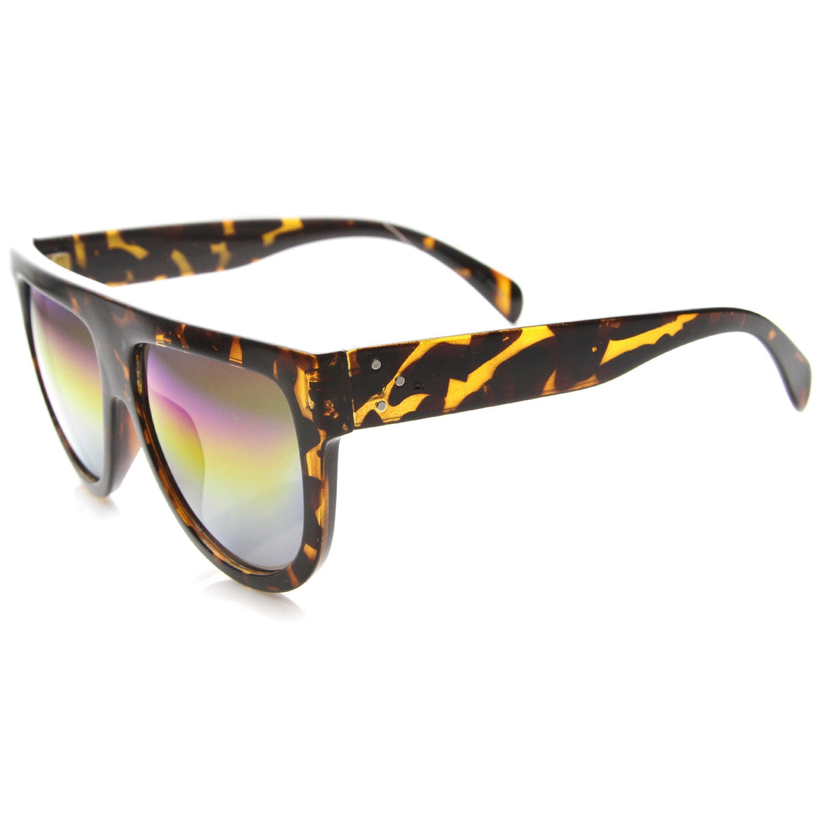 Oversize Flat Top Aviator Flash Mirror Lens Sunglasses 9961
