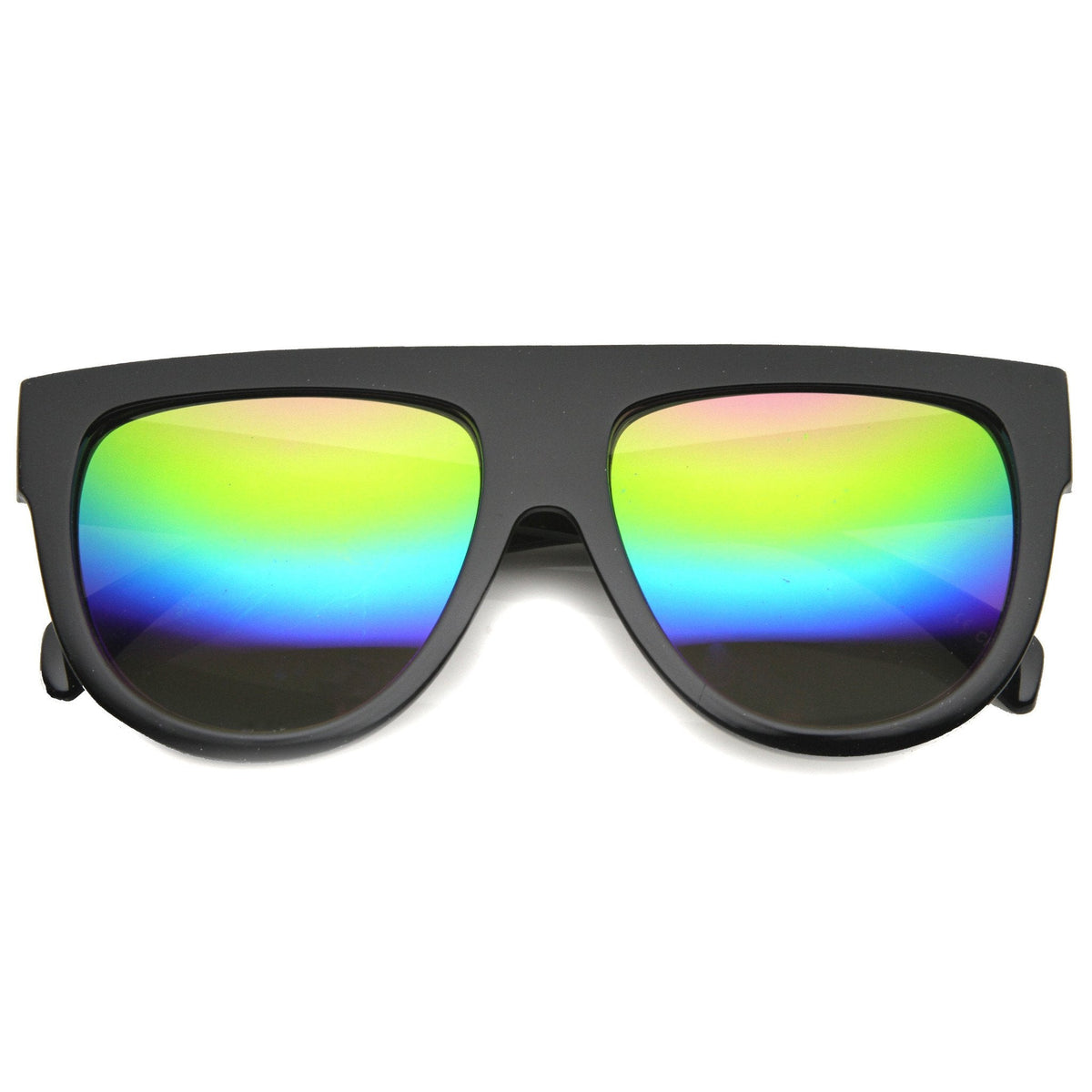 Oversize Flat Top Aviator Flash Mirror Lens Sunglasses 9961