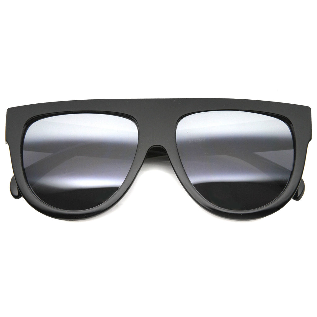 Oversize Flat Top Aviator Flash Mirror Lens Sunglasses 9961