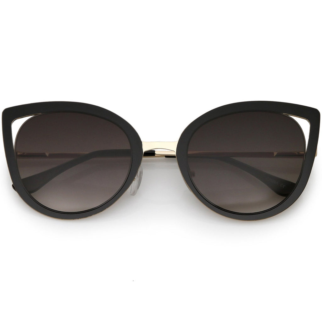 Women's Round Laser Cut Cat Eye Sunglasses A525
