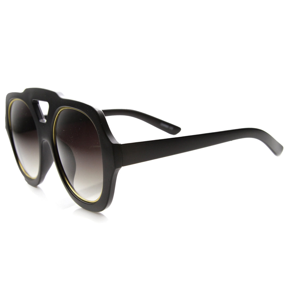 Women's High Fashion Bold Frame Square Aviator Sunglasses 9848