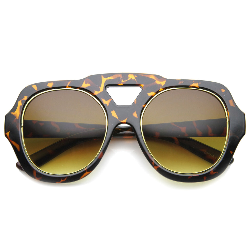 Women's High Fashion Bold Frame Square Aviator Sunglasses 9848