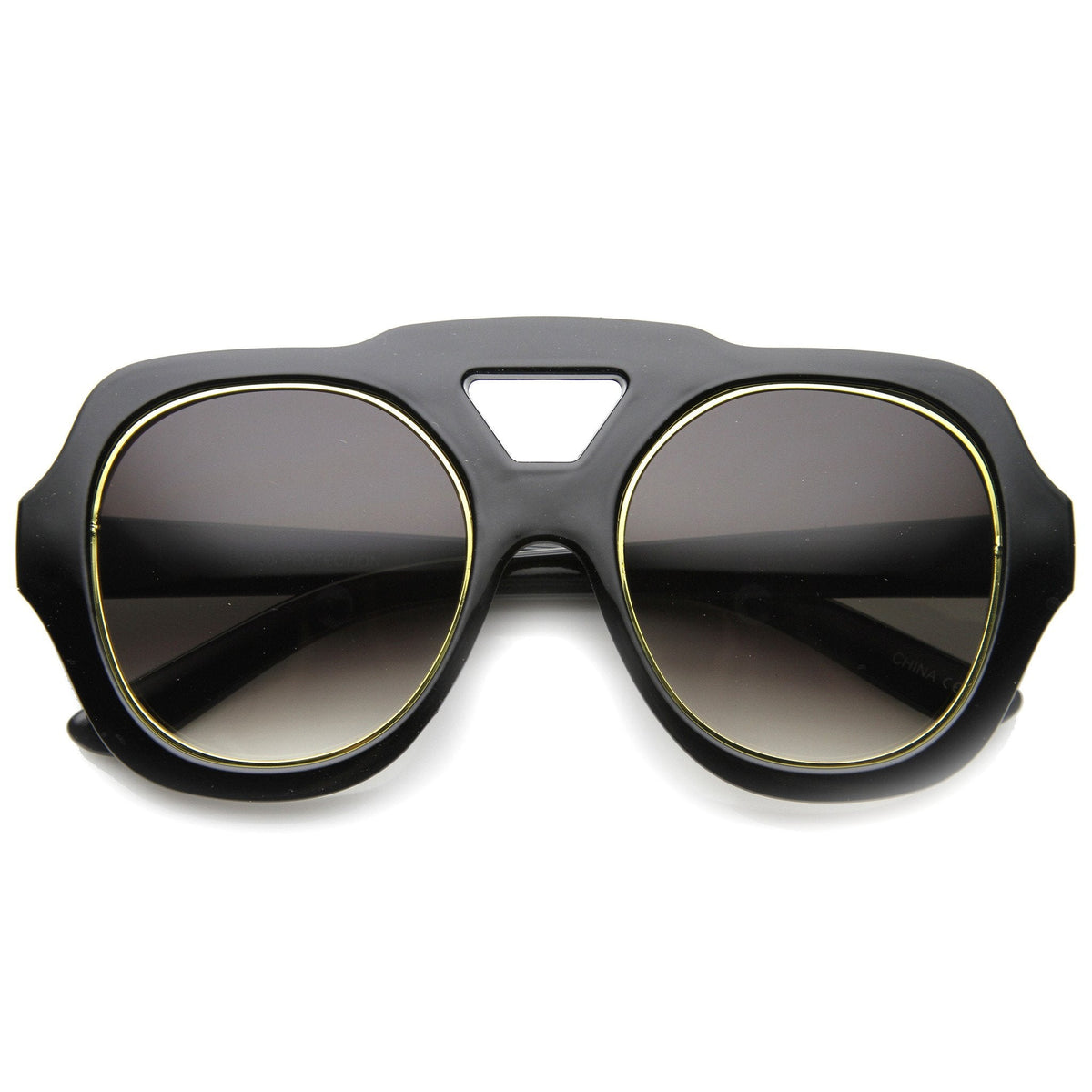 Women's High Fashion Bold Frame Square Aviator Sunglasses 9848