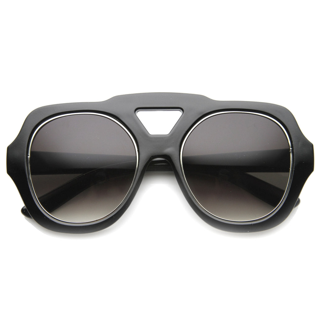 Women's High Fashion Bold Frame Square Aviator Sunglasses 9848