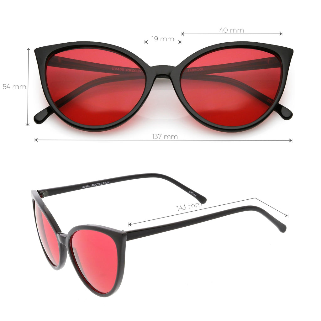 Women's Angular Color Tone Retro Cat Eye Sunglasses C555
