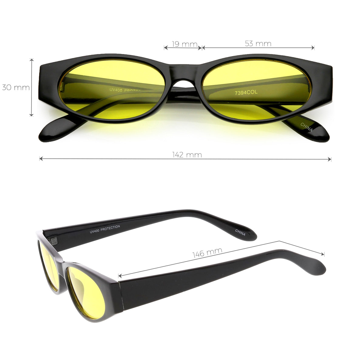 Retro 1990's Oval Color Tone Lens Sunglasses C551