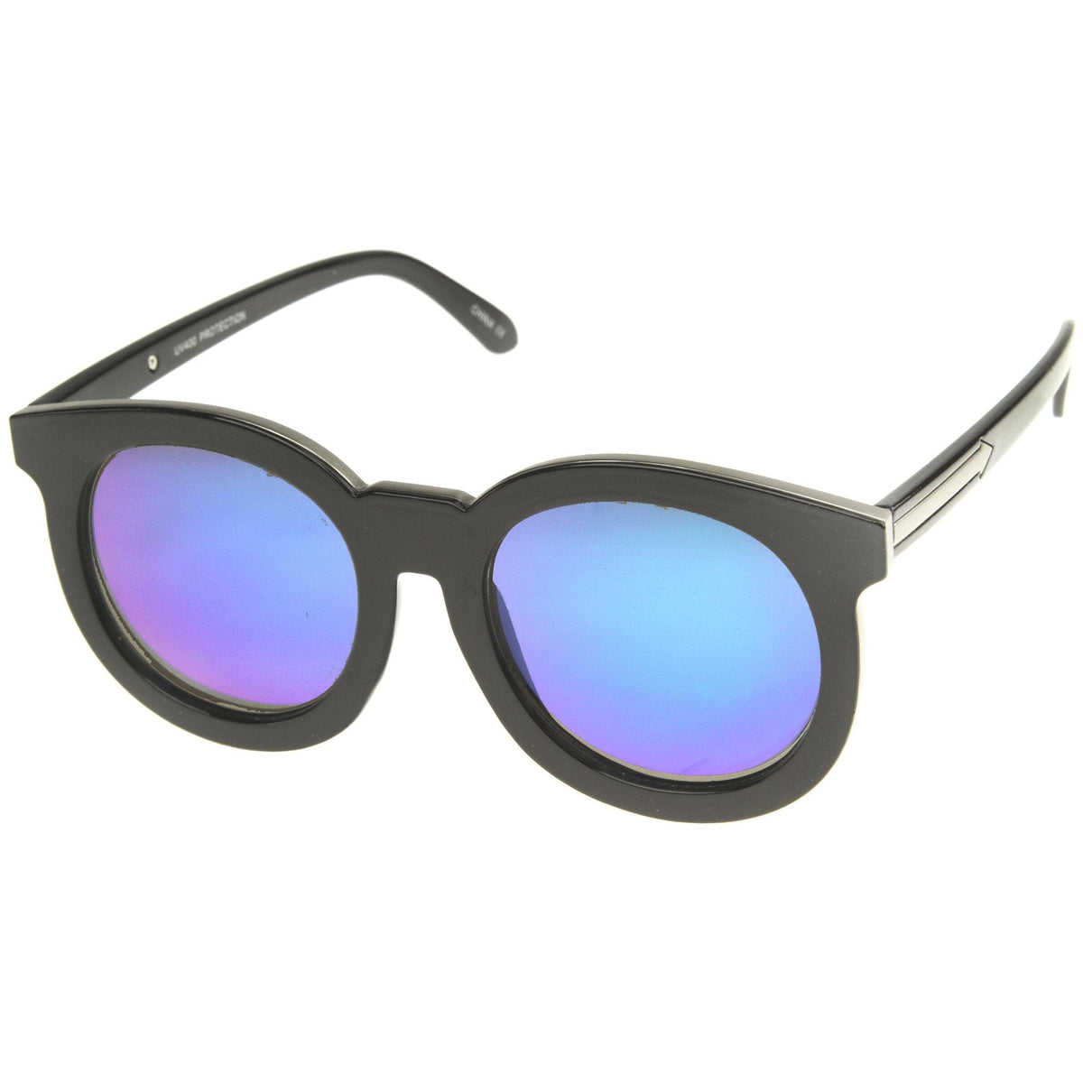 Women's Oversize Round Flat Lens Mirror Lens Sunglasses A137