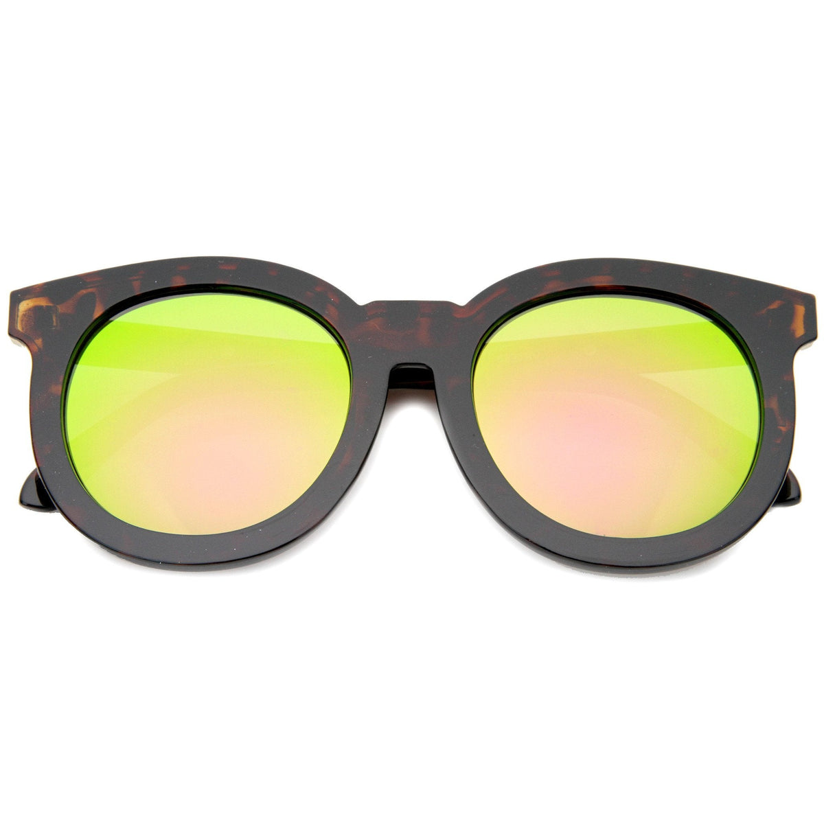 Women's Oversize Round Flat Lens Mirror Lens Sunglasses A137
