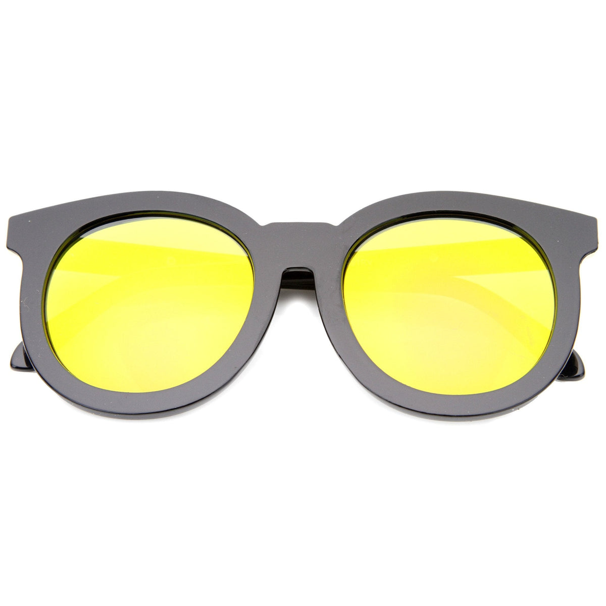 Women's Oversize Round Flat Lens Mirror Lens Sunglasses A137