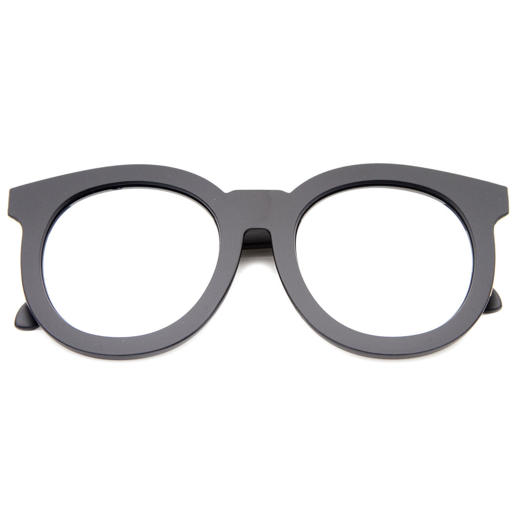 Women's Oversize Round Flat Lens Mirror Lens Sunglasses A137