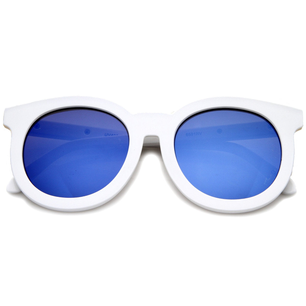Women's Oversize Round Flat Lens Mirror Lens Sunglasses A137