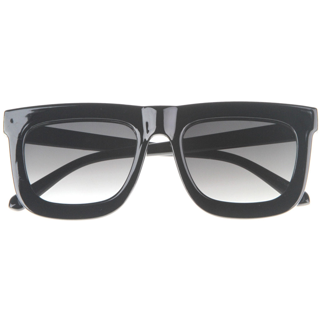 Hipster Fashion Square Flat Front Lens Horned Rim Sunglasses A142
