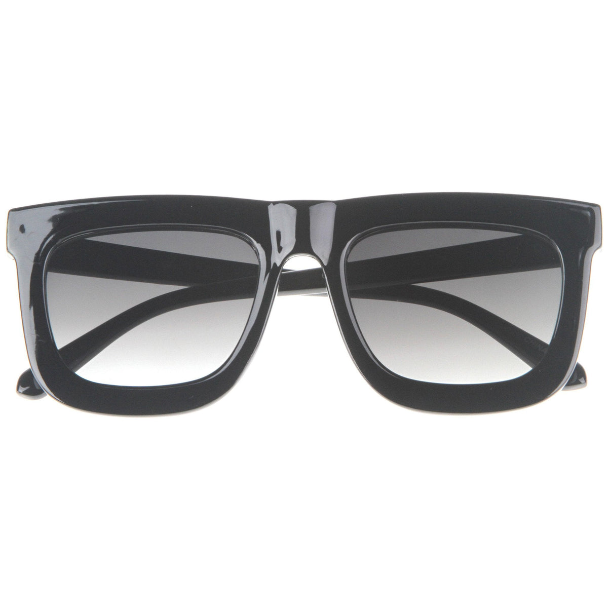 Hipster Fashion Square Flat Front Lens Horned Rim Sunglasses A142