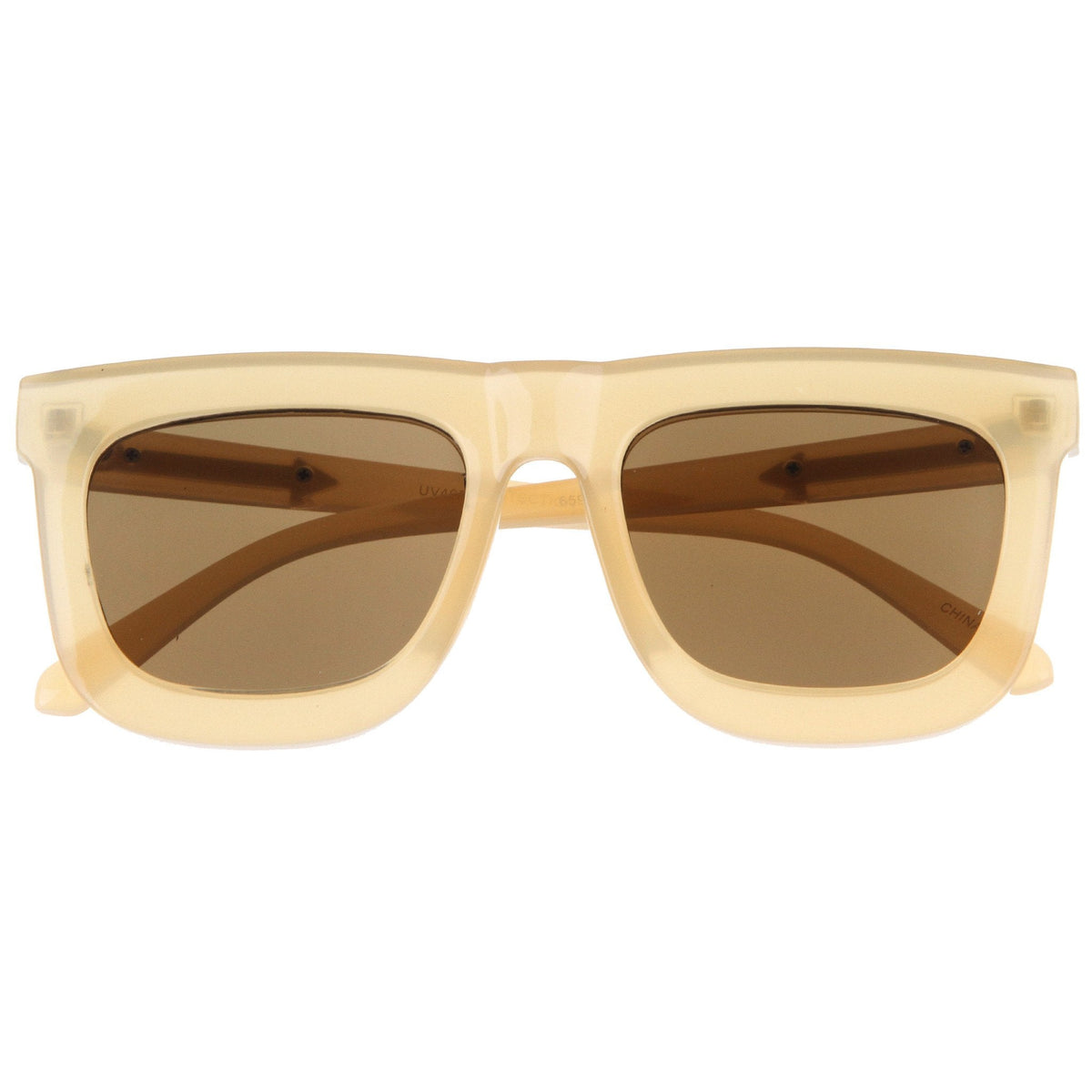 Hipster Fashion Square Flat Front Lens Horned Rim Sunglasses A142