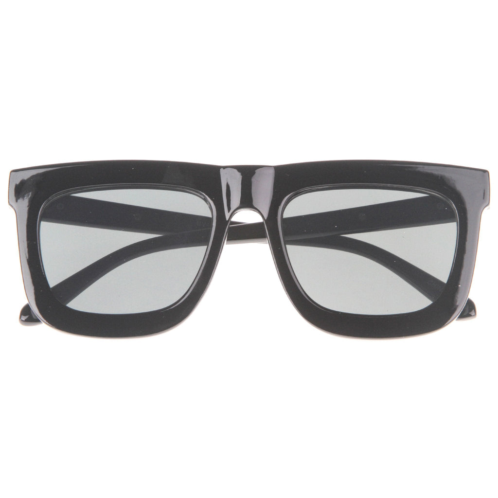 Hipster Fashion Square Flat Front Lens Horned Rim Sunglasses A142