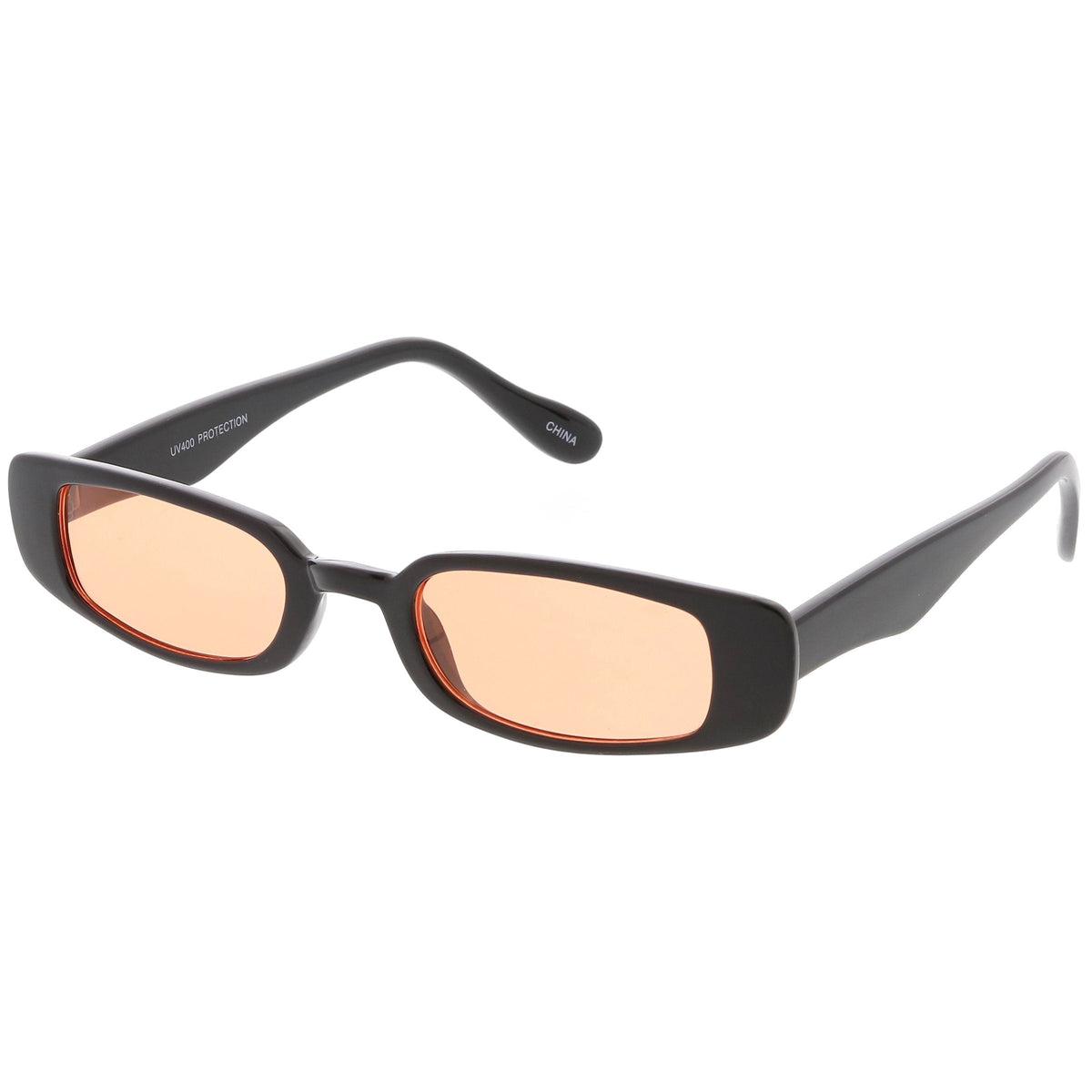 Unisex 90's Retro Thin Rectangle Color Tone Lens Sunglasses C549