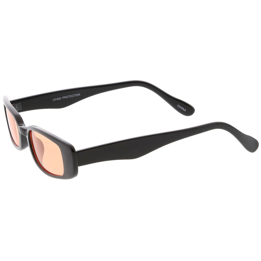 Unisex 90's Retro Thin Rectangle Color Tone Lens Sunglasses C549
