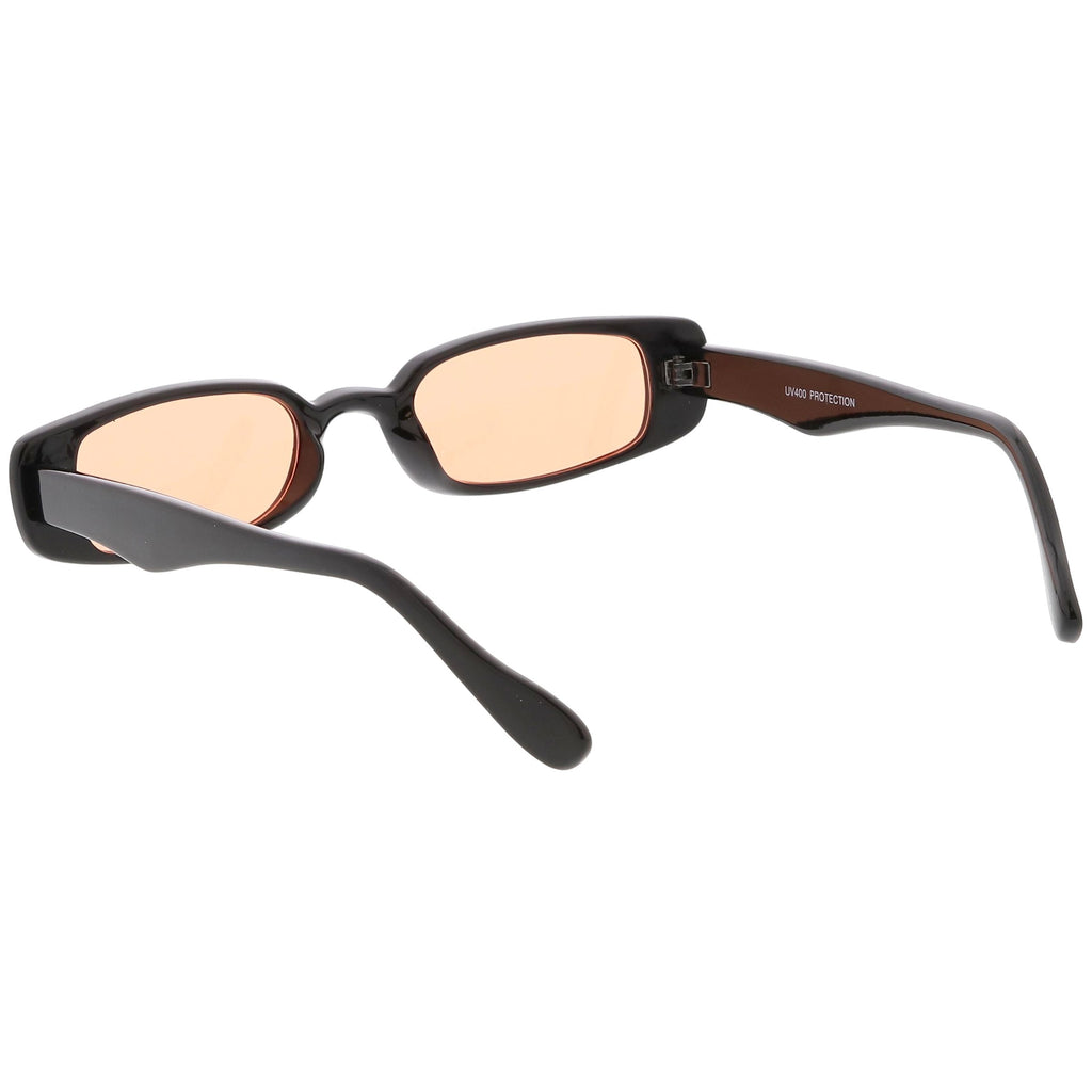 Unisex 90's Retro Thin Rectangle Color Tone Lens Sunglasses C549