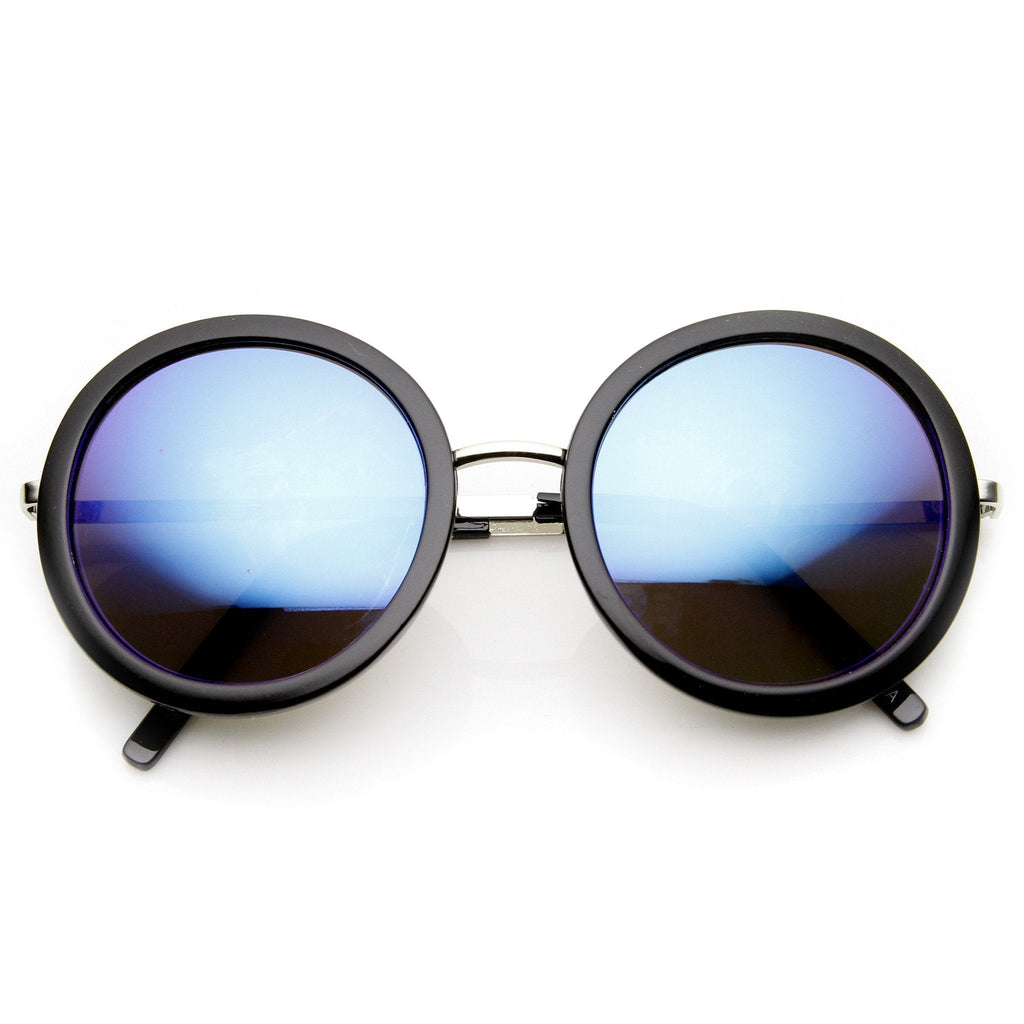 Women's Glam Mirrored Lens Round Fashion Sunglasses 9226